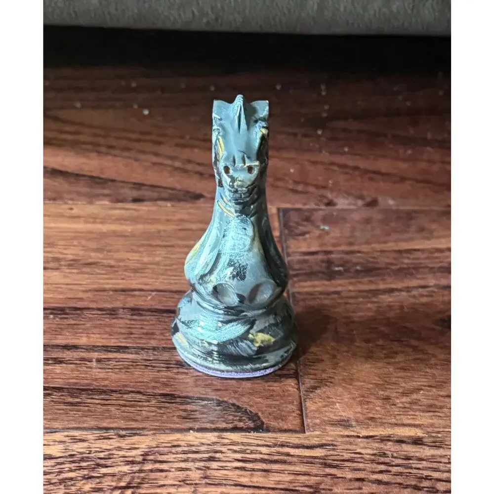 $1795 Purling London x Olivia Pilling Silver Knight Chess Art 15cm+Mini Rare Set
